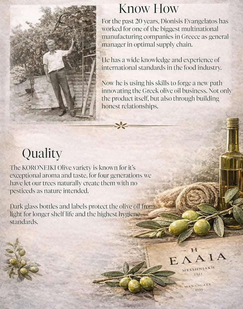 100% Threpsi Organic Extra Virgin Olive Oil | Extracted Cold | Koroneiki Olives | Grown by Small Family Farmers near