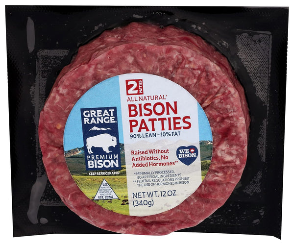 Great Range Bison Ground Bison Patties, 12 OZ