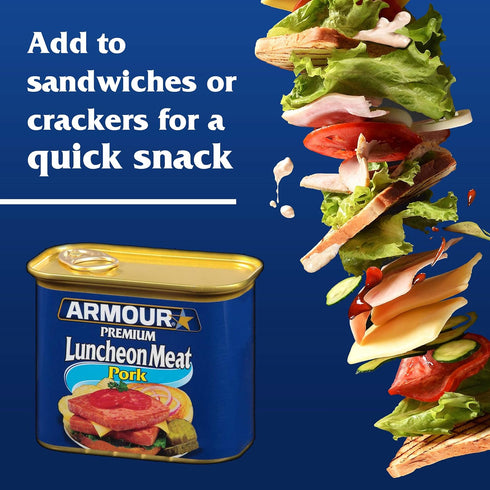 Armour 12 oz Star Premium Pork Luncheon Meat, Keto Friendly