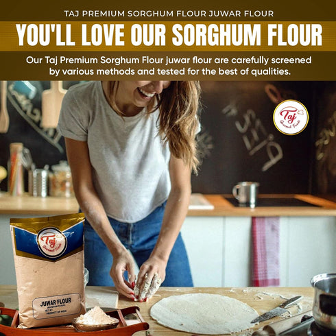 TAJ Gourmet Foods 2-Pounds TAJ Premium Sorghum Flour Juwar Flour, Jowar, No Salt