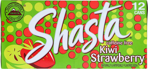 12-Pack 12oz Shasta Kiwi Strawberry | Sweet Strawberry Meets Tart Kiwi | Caffeine-Free Soft Drink | of Cans | Fruity
