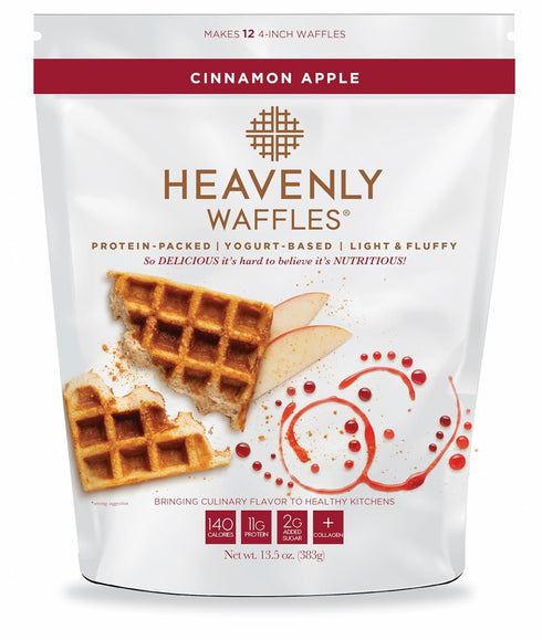 Heavenly Waffles Mix, Cinnamon Apple, 11g Protein, Yogurt Based, Healthy and Nutritiously