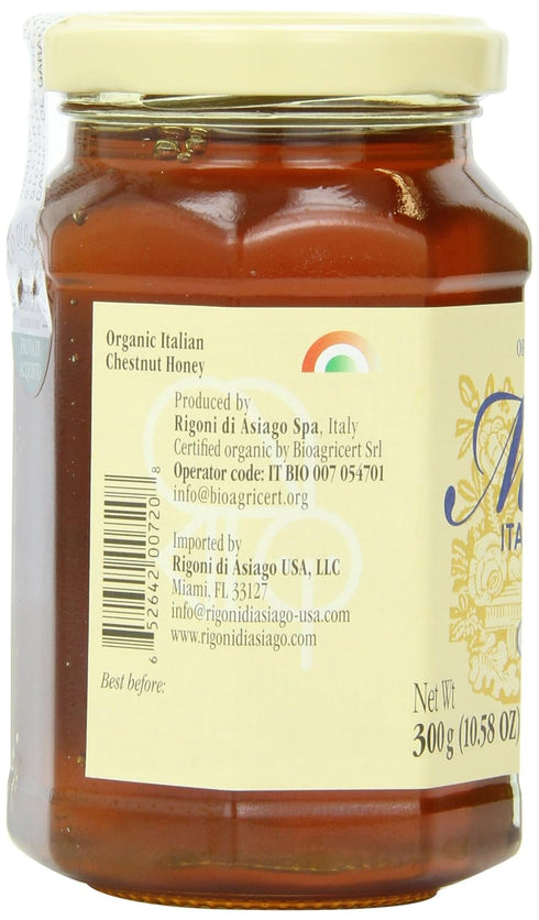 Mielbio 10.58oz (Pack 1) Rigoni di Asiago Organic Italian Raw Chestnut Honey
