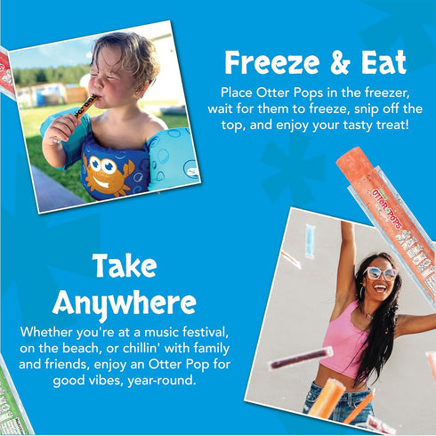 1oz 100 Count, (85100) Otter Pops, Original Assorted Freezer Pops, Freeze Pops in Six Zippy Flavors