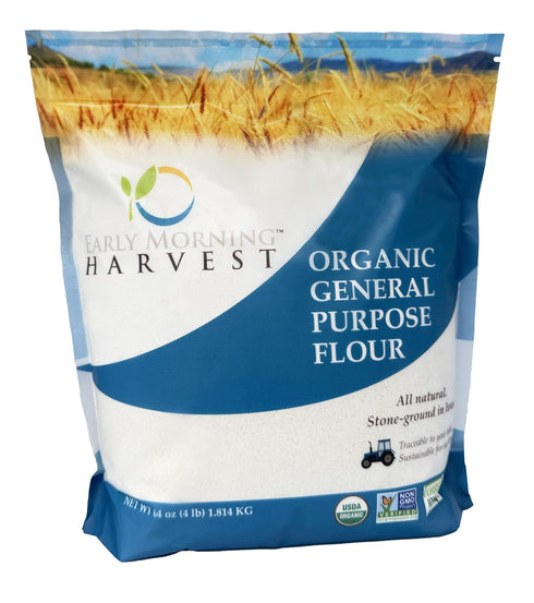 Early Morning Harvest Organic General Purpose Flour - Made from Non-GMO Whole Wheat - Stone Ground All Purpose Flour
