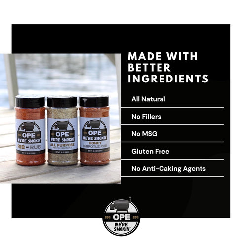 (10 oz) BBQ Rib Rub Seasoning All Natural Pork Rub for Ribs, Pulled Pork & Chops No MSG, Gluten Free Bold Smoky BBQ