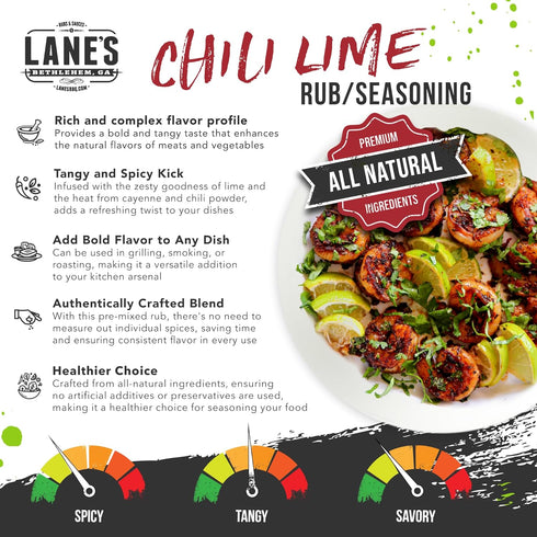 2 lb Lane's Chili Lime Seasoning, All-Natural Chili Lime Seasoning for Pork, Chicken, & Soup, No MSG, Salt Spices