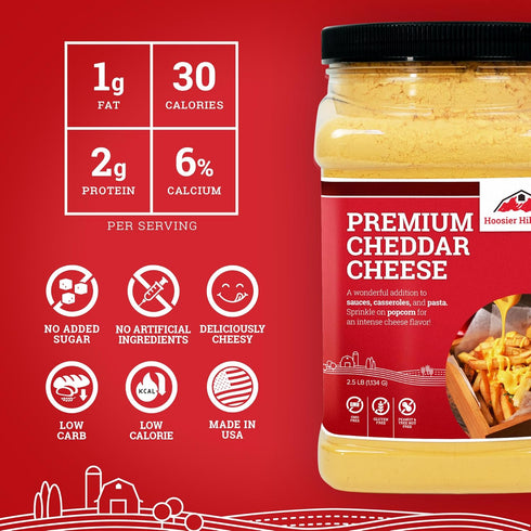 2.5LB (Pack 1) Hoosier Hill Farm Premium Cheddar Cheese Powder
