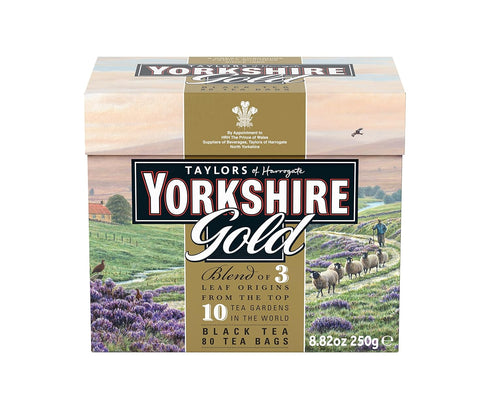 Yorkshire Tea, Gold, Pillow Tea Bags, 80 Count (Pack of 5), Premium