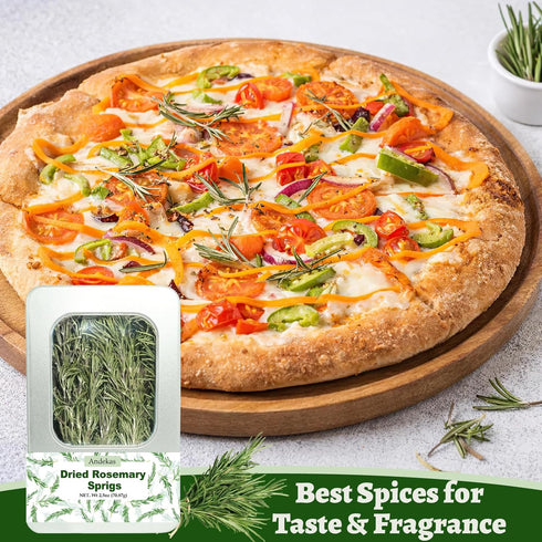3035PCS 2.5oz 7" Dried Whole Rosemary Sprigs, Natural Spices in Clear-Window Tin, Air-Dried Rosemary for Cooking