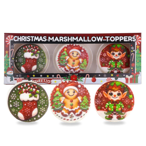 Christmas Marshmallow Toppers, Perfect for Hot Cocoa Toppings or Dessert Decorating Candy,