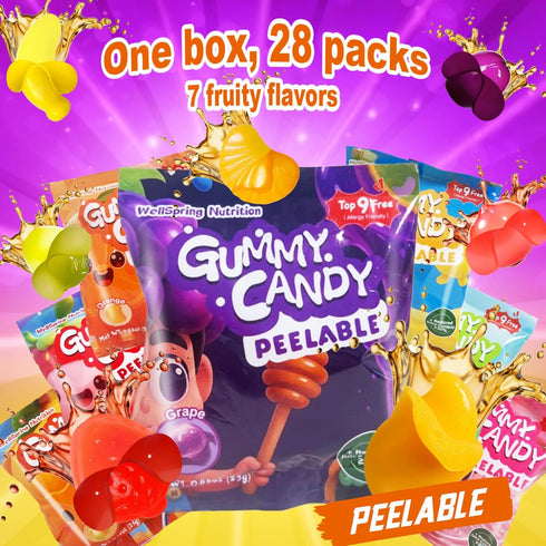 WellSpring Nutrition Gummy 7 28 Packs Gummies 700g/24.7oz Gummy (30%) Wellspring Peelable Candies Individually Wrapped