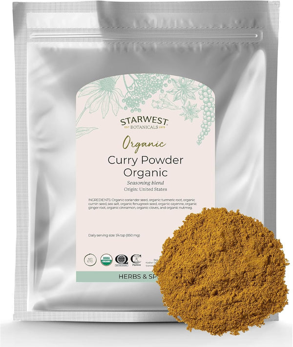 Starwest Botanicals Organic Curry Powder with Salt - Seasoning for Cooking, Spice