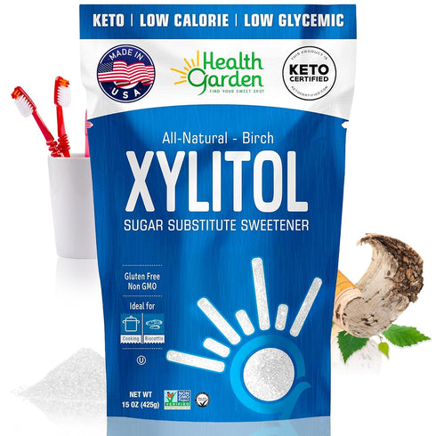Health Garden Birch Xylitol Sweetener, 15 oz Bag 100% Birch-Derived Xylitol Sugar