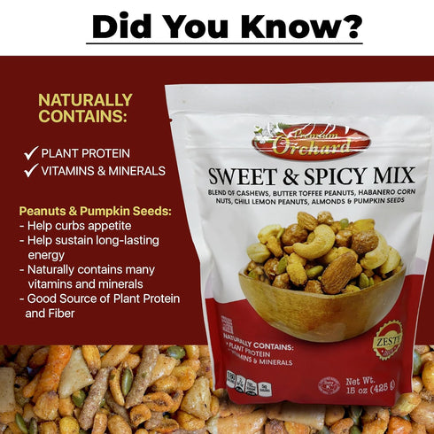 Packed MIXED NUTS Sweet & Spicy Nut Mix - Salted Cashews Butter Toffee Peanuts Habanero Corn Nuts Chili Lemon Peanuts