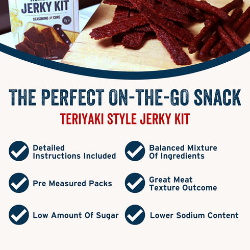 PS Seasoning Jerky Seasoning and Cure Kit (Teriyaki) - Award-Winning DIY Beef Jerky Making Kit with Seasoning Mix