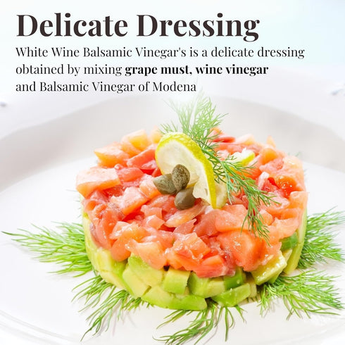 8.45 fl.oz. (250ml), White Balsamic Vinegar of Modena White Condiment with Balsamic Vinegar for Salads, Fish, Meat