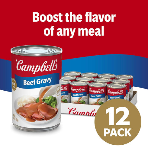 10.5 oz (12 Pack) Campbells Beef Gravy, Can