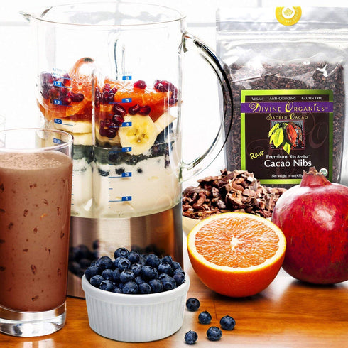 (16oz) Divine Organics Raw Cacao/Cocoa Nibs - Certified Organic - Premium Rio Arriba - Smoothies, Baking, Snacks