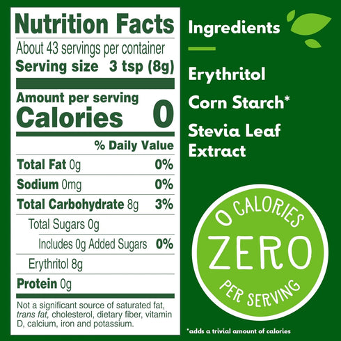 12 oz (Pack 1) Truvia Sweet Complete Confectioners Calorie-Free Sweetener with the Stevia Leaf, Bag