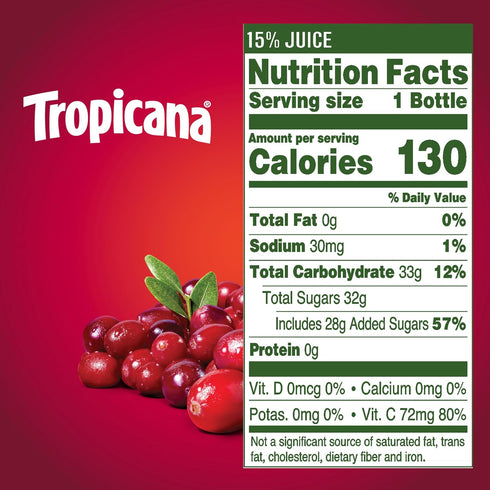 10 (Pack 24) Tropicana Cranberry Cocktail Juice, Ounce