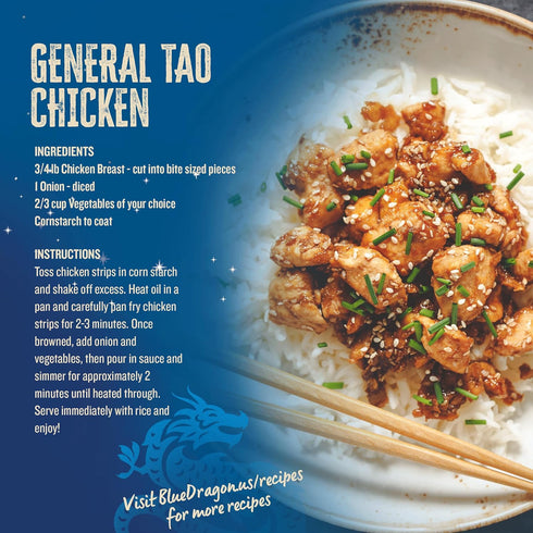3.8oz (Pack 1)- Blue Dragon General Tao Stir Fry Sauce - Pouch of Sweet & Spicy Rice Vinegar, Soy & Hot Chili Based