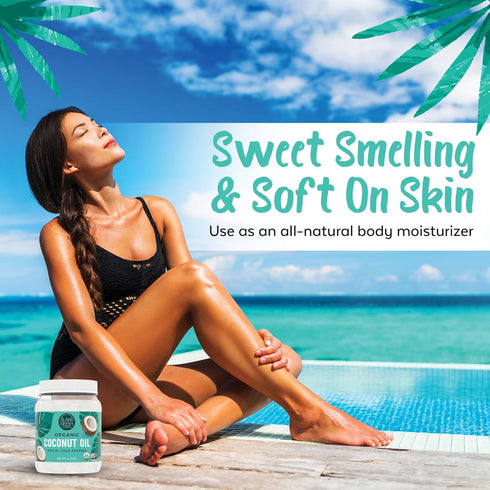 54 oz Island Fresh Organic Coconut Oil, Extra Virgin, Cold-Pressed, fl USDA Organic, Non-GMO for Cooking, Baking, Hair
