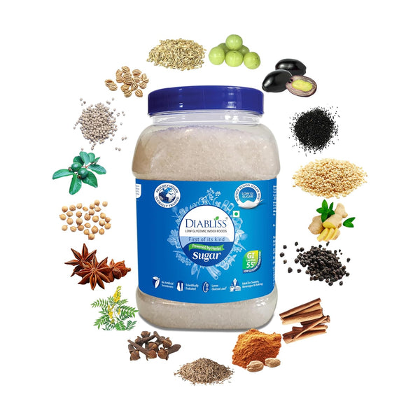 Diabliss Diabetic Friendly Herbal Cane Sugar - Free from Chemicals/Artificial Sweeteners - Low
