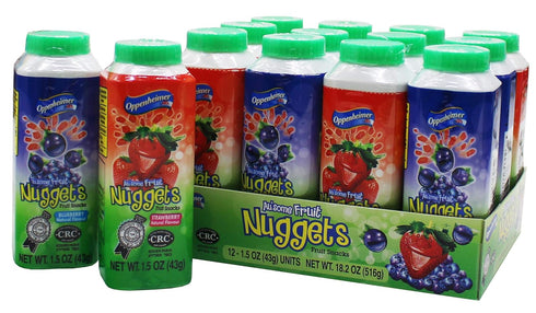 12 Fruit Nuggets Mini Bottles Assorted Flavors Kosher Vitamin C Real Juice
