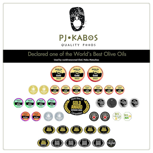 (699 16.9oz PJ KABOS Very High Phenolic mg/kg), USDA Organic Greek Extra Virgin Olive Oil, Kosher, Greece, Cold