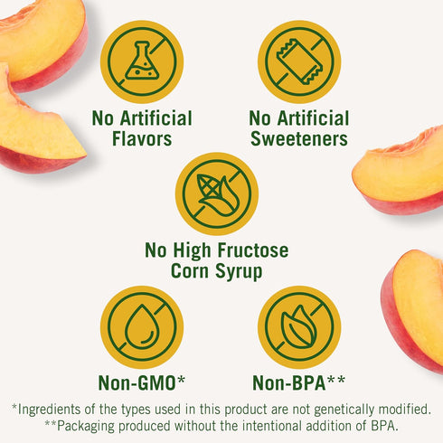 100% 12 Pack, 4 oz DEL MONTE Diced Peaches FRUIT CUP Snacks in Fruit Juice