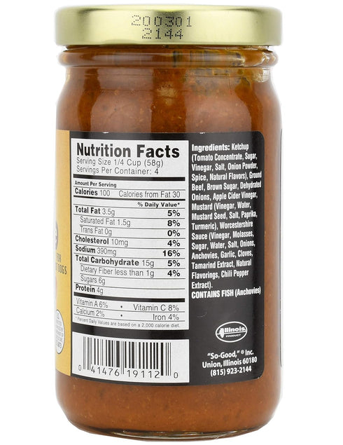 So Good 8 oz So-Good Coney Island Sauce with Ground Beef Jar