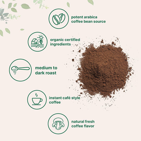 1lb Organic Instant Coffee, Powder | Premium Arabica Coffee Beans Source | Medium to Dark Roast | Natural Fresh Flavor