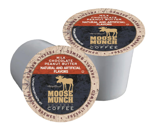 (4/18 Count Moose Munch Single Serve Coffee Boxes, Milk Chocolate Peanut Butter)