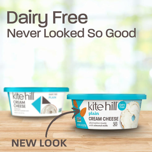 Kite Hill 8 30 Plain Almond Milk Cream Cheese Style Spread, Ounces, Dairy Free, Whole Approved, Gluten Free, Non-GMO