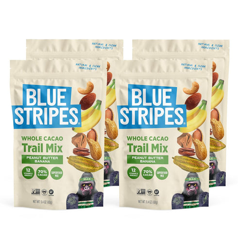 Blue Stripes - Trail Mix, Peanut Butter Banana, Cashews, Peanut Butter Chips,