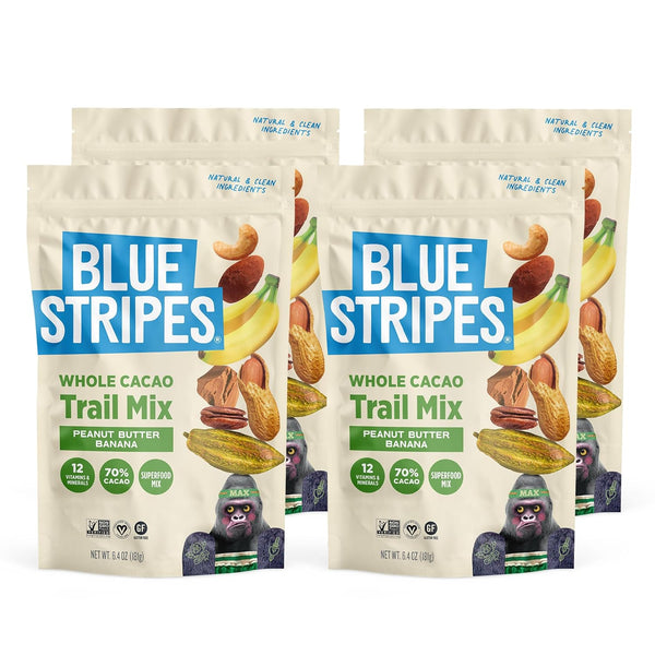 Blue Stripes - Trail Mix, Peanut Butter Banana, Cashews, Peanut Butter Chips,
