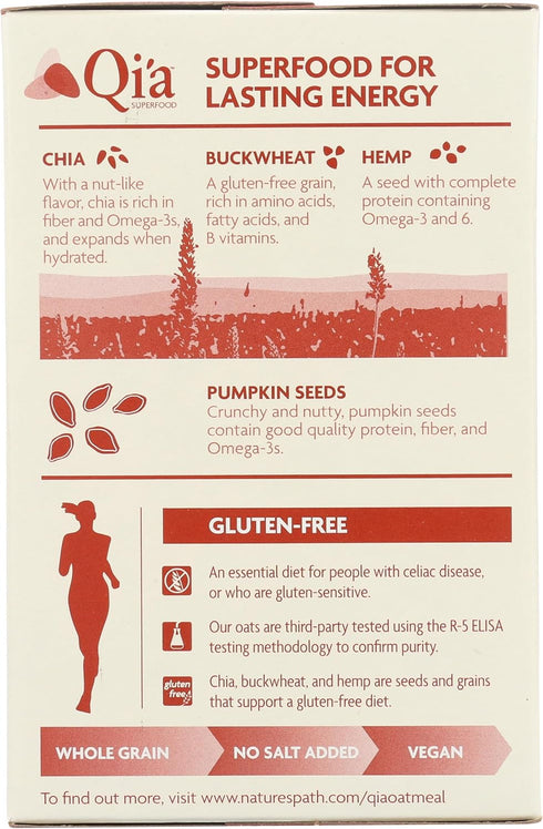 (6 Packets Nature's Path Qia Superfood Gluten-Free Oatmeal - Cinnamon Pumpkin Seed / Box)