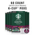 100% 6 (60 Starbucks K-Cup Coffee Pods, Dark Roast Coffee, Sumatra for Keurig Brewers, Arabica, boxes pods total)