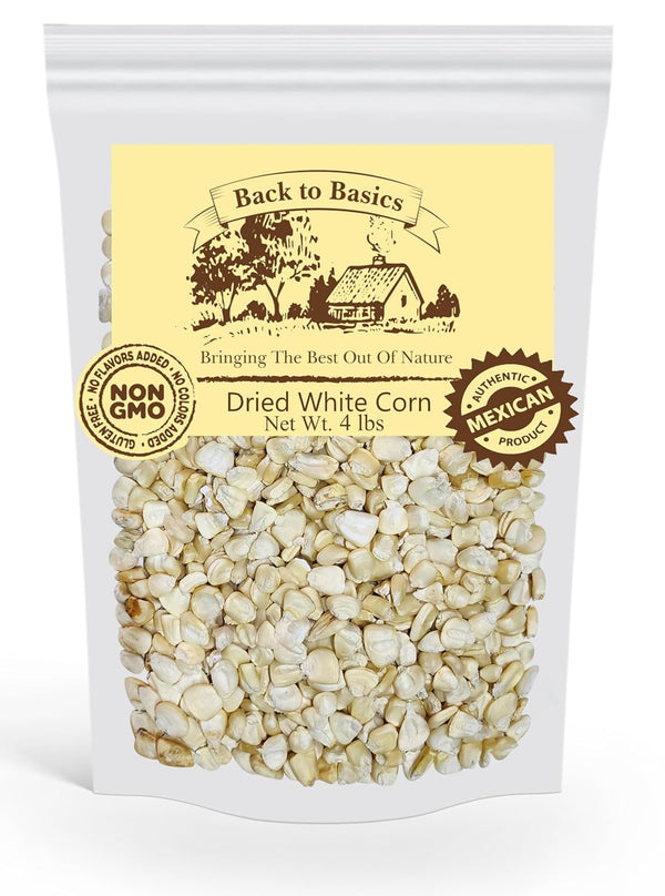 BACK TO BASICS BRINGING OUT THE BEST OF NATURE Back to Basics Dried Corn 4 lb Resealable Bag Non-GMO Whole Kernel
