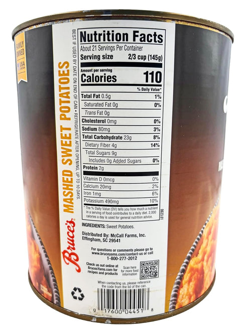 Bruce Foods 6.94 lbs Bruce's Mashed Sweet Potatoes (Yams) | Southern Style | Kosher |