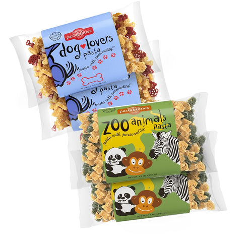 4 Pack: 2 Dog Lovers Pasta & 2 Zoo Animal Pasta