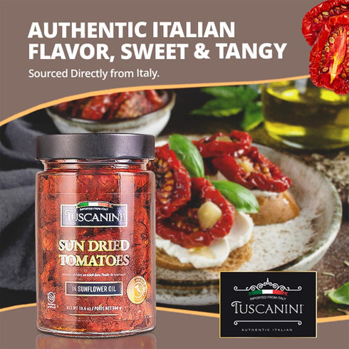10.6 (2 Pack) Tuscanini Italian Sun Dried Tomatoes in Oil, | Julienne Cut | Nothing Artificial | Kosher | Product