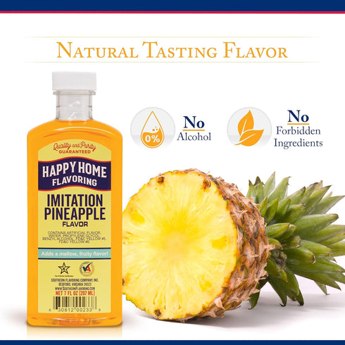 Happy Home Imitation Pineapple Flavoring, Certified Kosher, 7 oz