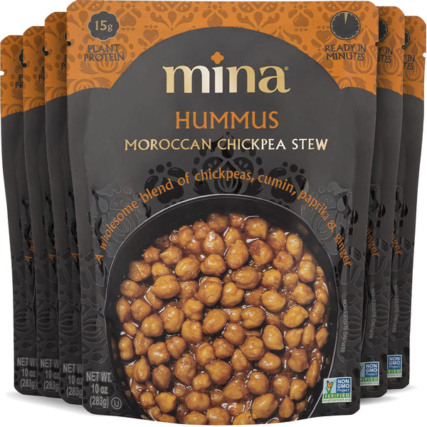 Mina Moroccan Chickpeas, Ready to Eat, Chickpeas High In Plant Based Protein,