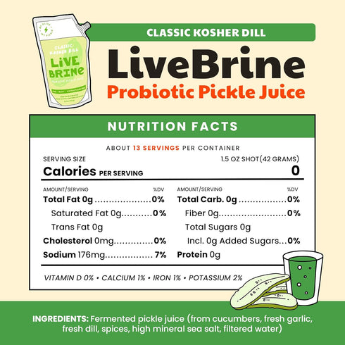39 oz 2pk 26 Olive My Pickle Probiotic Pickle Juice | Olive Juice Live Brine Kosher Dill Pickle Juice Shots