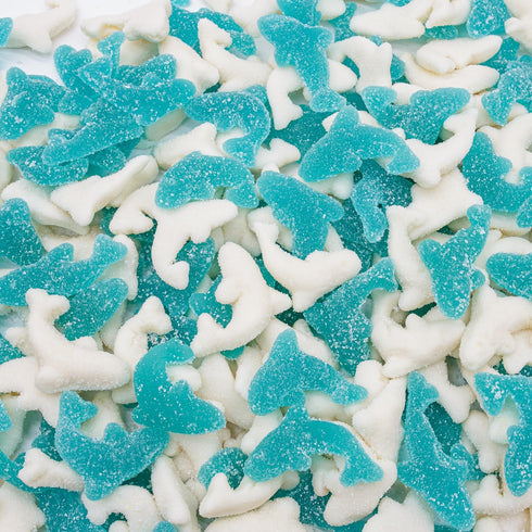 Guatemalan Gummy Sharks 8 oz Gelatin Based, Perfectly Chewy, Cranberry Flavored, Jelly