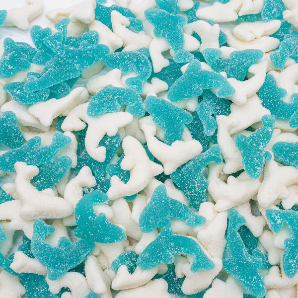 Guatemalan Gummy Sharks 8 oz Gelatin Based, Perfectly Chewy, Cranberry Flavored, Jelly