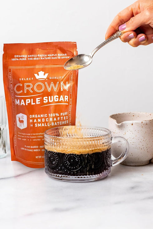 8 Oz Crown Maple Organic Maple Sugar with Handcrafted Small-Batch Maple Pearls, No Additives, All Natural, No