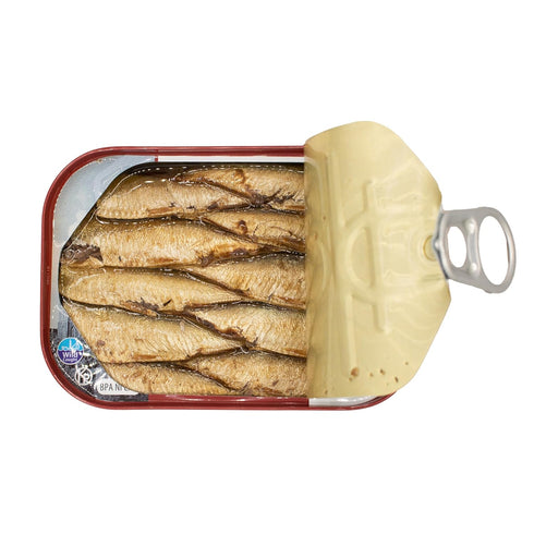 3.52 oz (Pack 1) MW Polar Smoked Brisling Sardines in Canola Oil, Can, Wild Caught